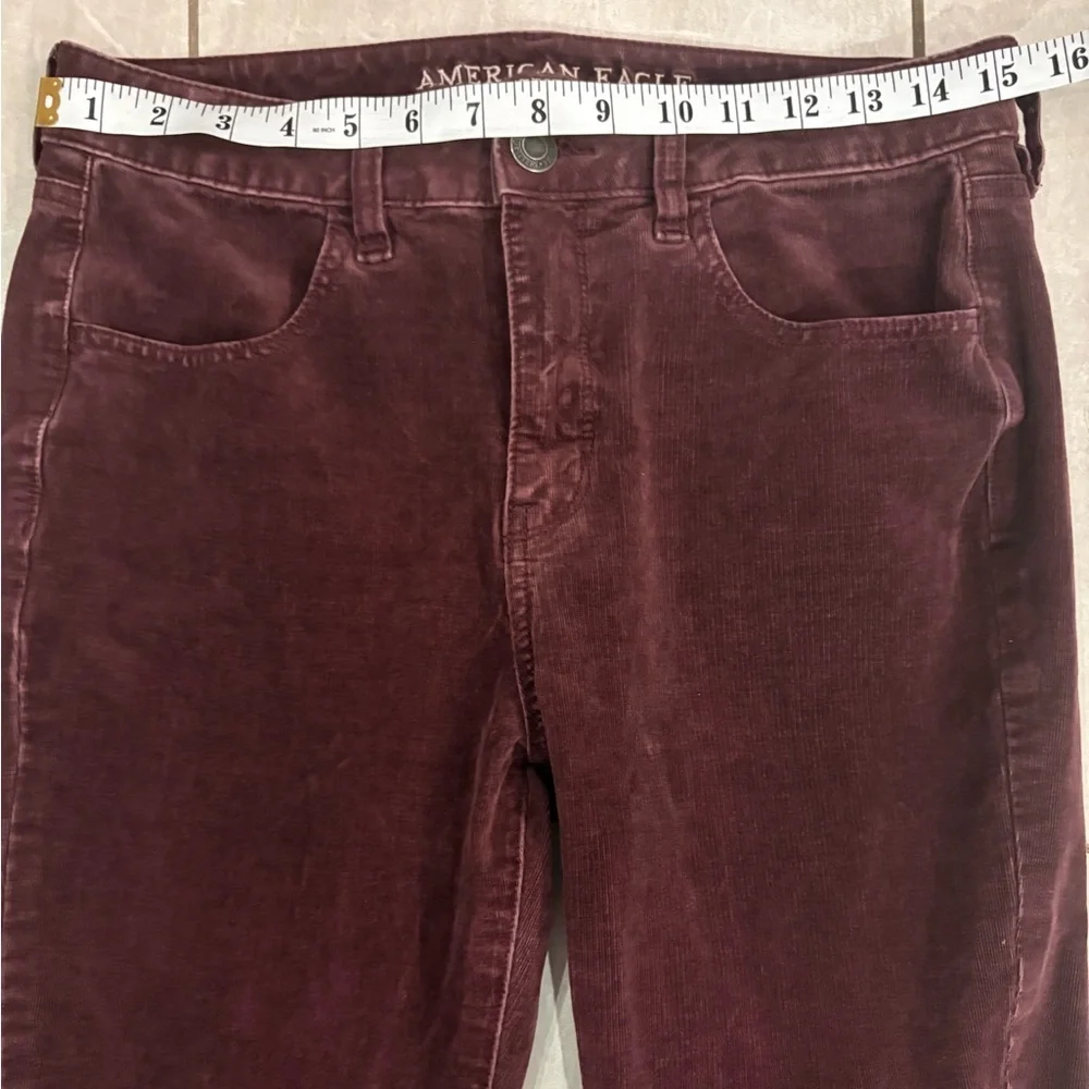 American Eagle Wine Red Corduroy Jeggings - Picture 3 of 9